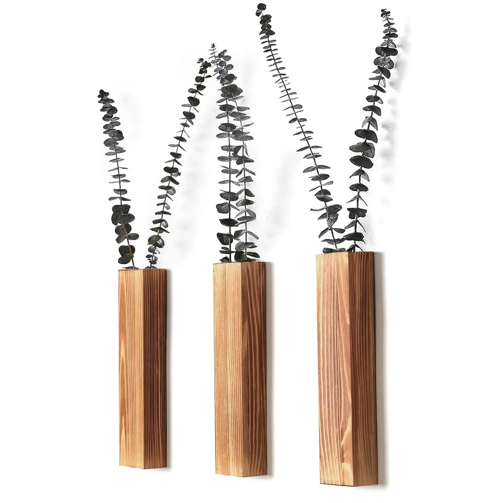 Wood Wall Planter Wall Decor for Artificial Flower Plants Wooden Plant Holders Wall Plant Pocket Vase Hanging for Living Room Be