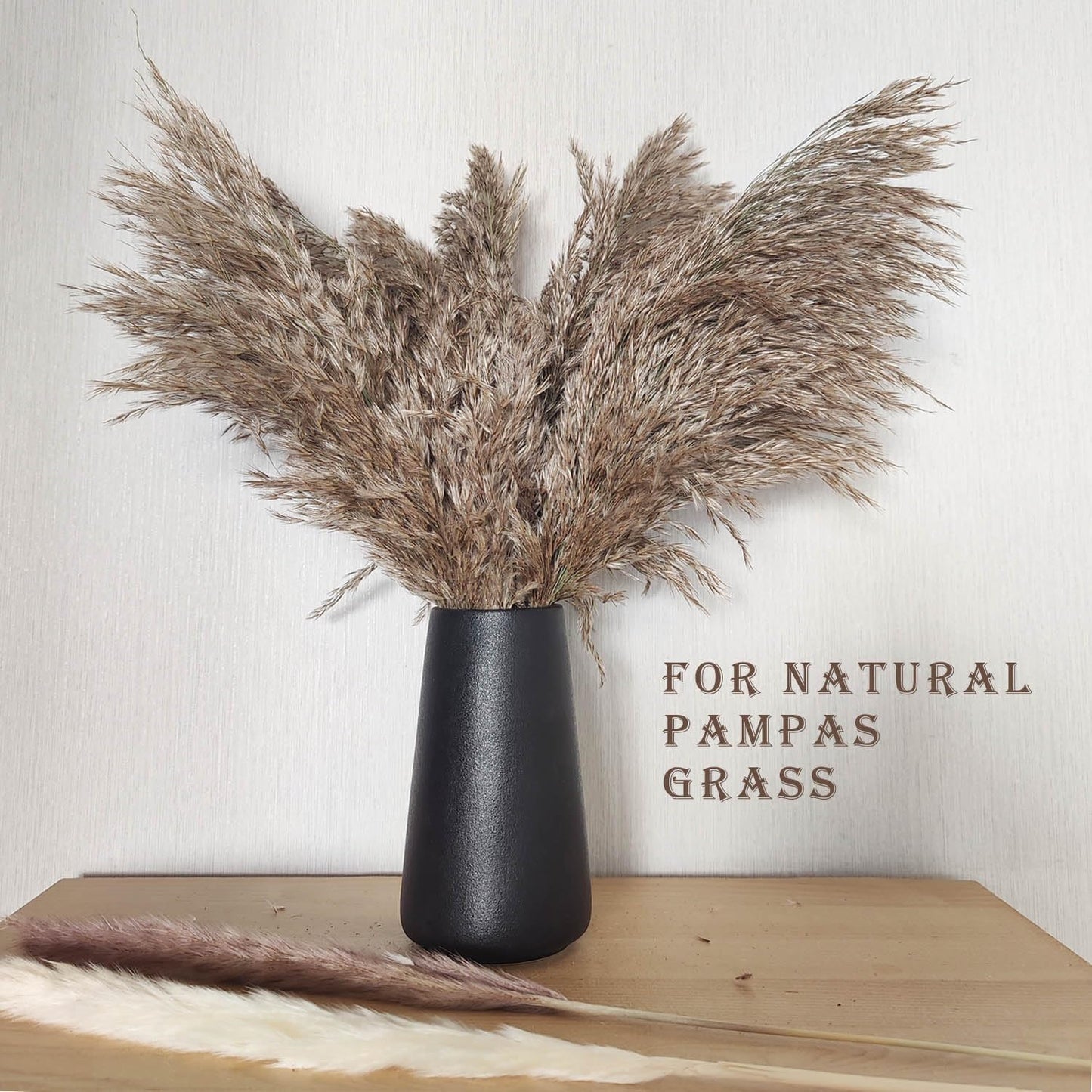 Matte Black Vase - Black Flower Vase, 6" Small Simple Modern Ceramic Vases for Flower/Pampas Grass, Minimalist Farmhouse Boho Vase for Centerpieces, Home Decor, Bathroom Decor