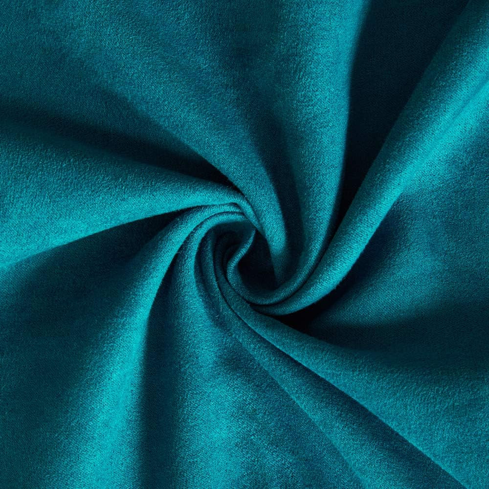 2 Packs Premium Faux Suede Decorative Throw Pillow Covers, Super Soft Square Pillow Case,Solid Cushion Cover for Couch/Sofa/Bedroom (18" X 18", Set of 2, Teal)