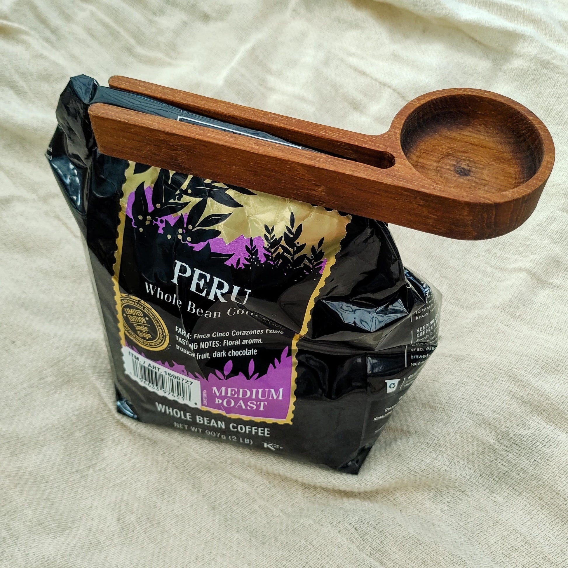 Coffee Scoop Coffee Bag Clip Coffee Gift Reclaimed Exotic Wood Coffee Lovers Unique Gift