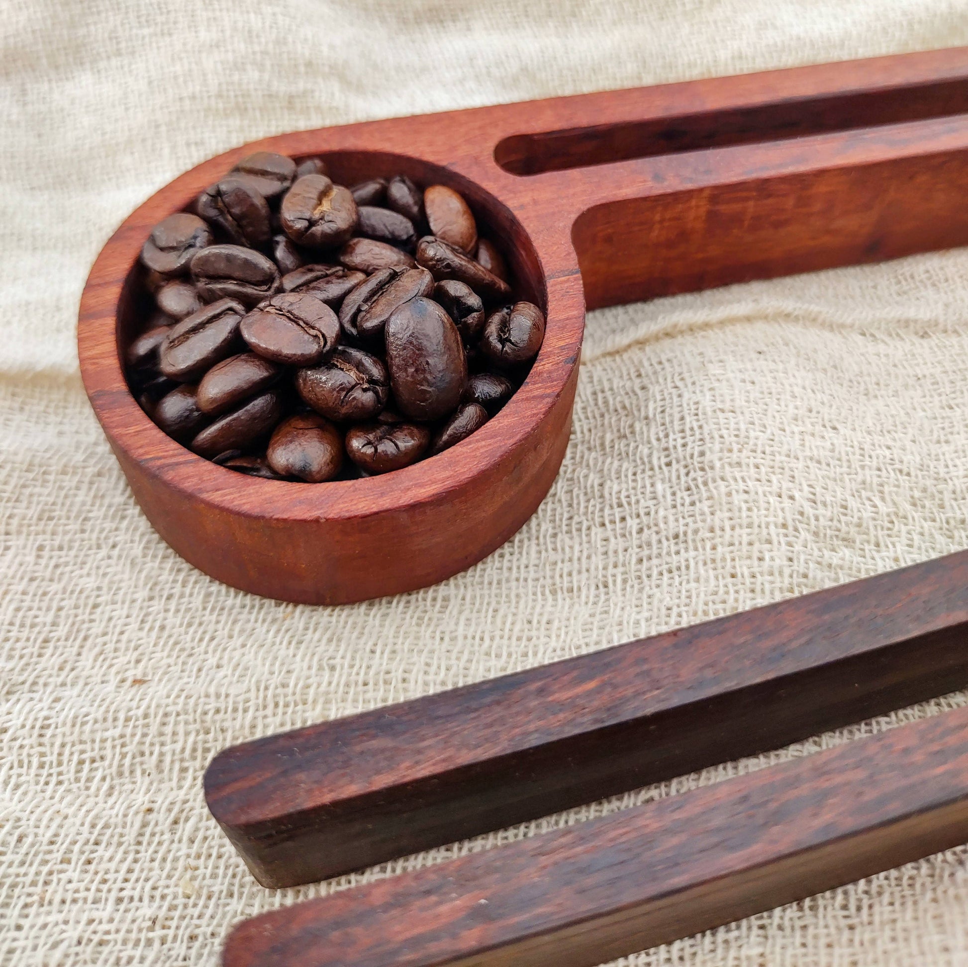 Coffee Scoop Coffee Bag Clip Coffee Gift Reclaimed Exotic Wood Coffee Lovers Unique Gift