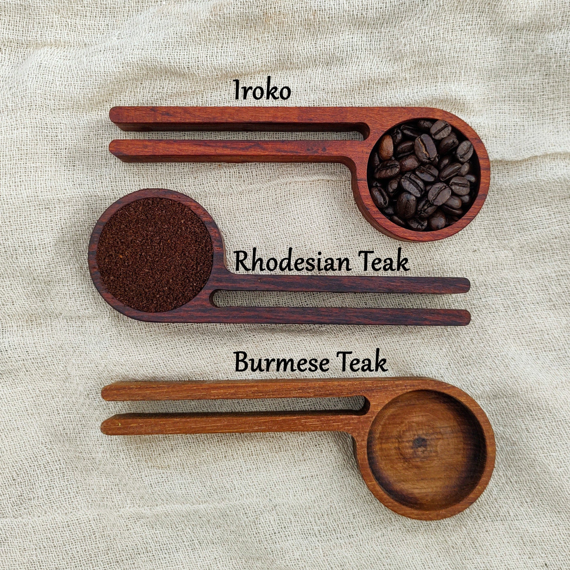 Coffee Scoop Coffee Bag Clip Coffee Gift Reclaimed Exotic Wood Coffee Lovers Unique Gift